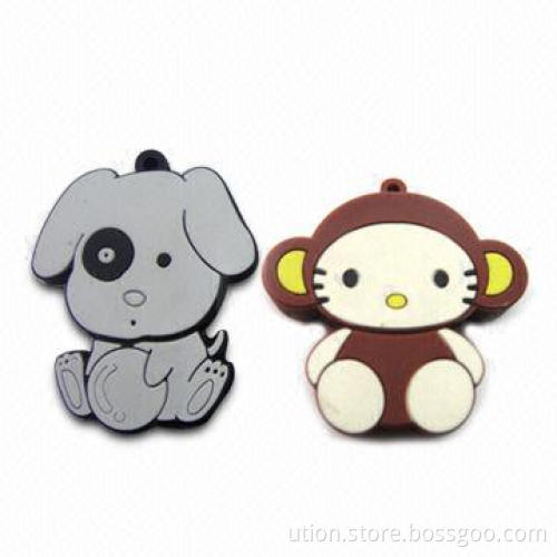 USB Flash Drive with Rubber Cartoon Design, 1 to 64GB Memory Capacity, Supports USB 2.0 Interface